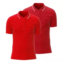 Kit 2 Camisas Gola Polo Casual Moderna Piquet Top Elegante