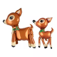 2 Globos Ciervo Bambi Deco Navidad 