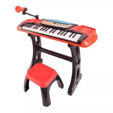 Organo Teclado Musical Con Asiento Con Luces Y Sonido - 53cm