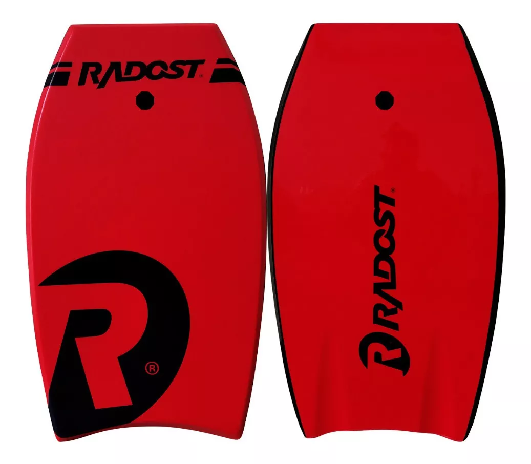 Bodyboard Rojo / Negro + Leash Para Muñeca / Surf Tabla
