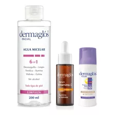 Kit Facial Dermaglós Serum Vit C Protector Solar Tono Claro