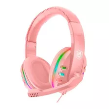 Auricular Gamer Rosado K4000 Kr Rgb Consolas Pc