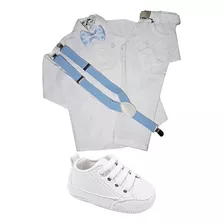 Roupa De Batizado Festa Menino Conjunto Completo Com Sapato