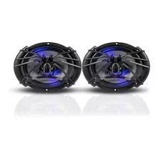 Bocinas Para Carro 6x9 Cono De Plata Y Led Azul Soundstream Color Negro