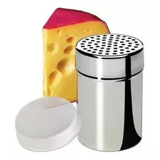 Porta Queijo Ralado Oregano Aço Inox Com Tampa Queijeira