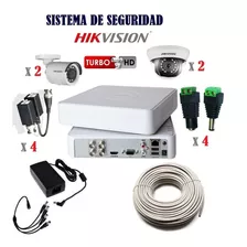 Sistema De Seguridad Hikvision 4 Cámaras Hd 1080p 1tb 80mts