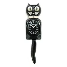 Reloj De Pared Kitty Cat Klock, 32cm, Plástico, Negro Color De La Estructura Negro Color Del Fondo Negro