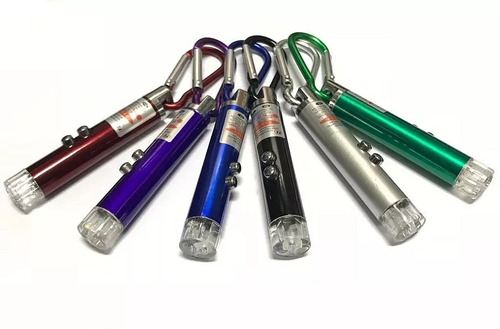 Puntero Laser Rojo Con Linterna Uv Violeta 3 En 1 Llavero