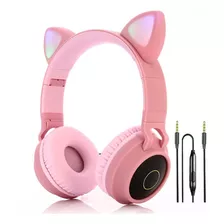 Auriculares Bluetooth Inalámbricos Orejas Gato Luz Led 