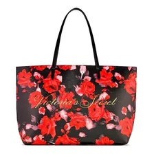  Victoria's Secret- Bolso De Flores Negro Con Rosas 
