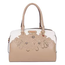 Bolsa De Mano Nicole Lee Corte Laser Y Bordado Ss22 Color Sand