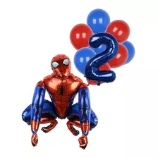 Kit Globos 3d Super Heroe Hombre Araña Spiderman Cumple Años