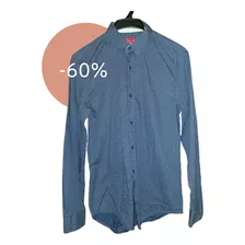 Camisa Zara Para Hombre - Talla S - Azul - Descuento 60%