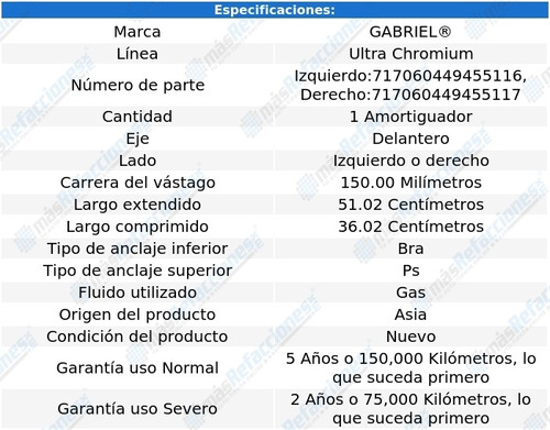 Amortiguador Ultra Chromium Gas Del Accent 12-17 Gabriel Foto 2