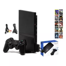 Playstation 2 Slim Standard -bi-volt Com Caixa Mais Memory Card 16mb E Jogos De Brinde
