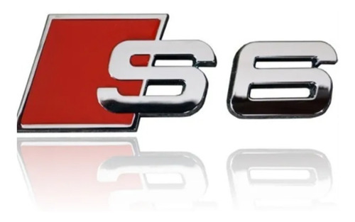 Foto de Emblema Audi Sline A6 S6 Rs Baul Logo Cromado Rojo