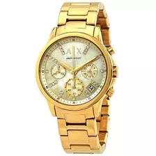 Relógio Armani Exchange Ax5516 Orig Gold Swarovski