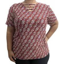 6 Blusinha Camisa Plus Size Feminina Confortável P/ Senhoras