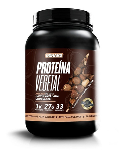 Suplemento En Polvo Gohard Proteína Vegetal Sabor Avellana Chocolate En Pote De 1kg