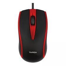 Mouse Óptico Usb Com Fio 1200 Dpi Targa M50 Vermelho