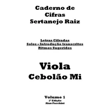 Caderno Cifras Para Viola Sertanejo Raiz - Impresso Com Solo