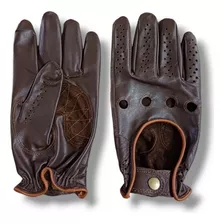 Guantes De Conducir Cuero Negro Marron Suela Con Estilo