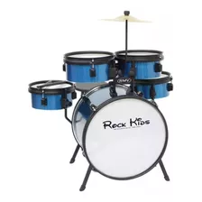 Bateria Infantil Rock Kids C/prato E Banco Rmv Bumbo 14 Azul