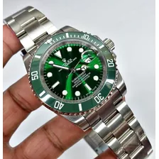 Reloj Rol Submariner Verde En Acero Hulk 41 Mm Automatico