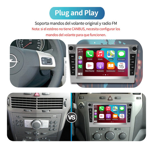 Radio Android Para Opel Astra J 2 Gb+32 Gb Carplay Foto 3