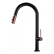 Torneira Cozinha Flexivel Gourmet 2 Jatos Extensivel Bancada Cor Preto