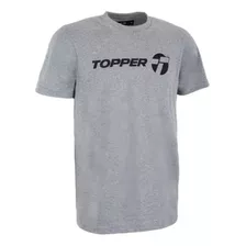 Remera Topper Hombre Brand Gris Melange Medio