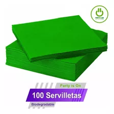 100 Servilletas De Papel Party Is On Color Verde Bandera