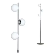 Lampara De Pie 3 Luces Globo Opal G9 Texas 155 Cm Acero Rd