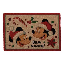 Capacho Fibra Natalino Mickey E Minnie 60x40cm 1021973