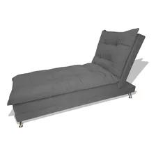 Sofa Cama Chaise Bicama Reclinavel Diva Suede Cinza