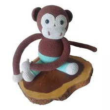 Macaco Com Calção Cor Verde Bebê Em Amigurumi - Crochê