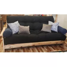 Futon Sillón Cama 3 Cuerpos Colchón Gabardina