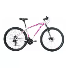 Mountain Bike Topmega Mtb Sunshine R29 18 21v Frenos De Disco Mecánico Cambios Shimano Tourney Tz31 Y Shimano Tourney Color Blanco/celeste/rosa 