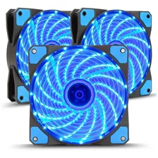 Kit 3 Cooler Fan Led 120mm Ventoinha Gabinete Cpu Gamer Pc