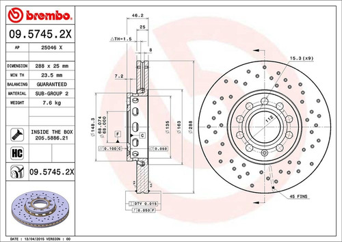 Disco De Freno / Vw Passat Gl 2004 Delantero Ventilado Foto 2