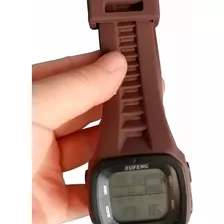 Relógio Digital Esportivo A Prova D' Água Pulseira Silicone Cor Da Correia Marrom