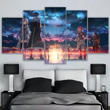 5 Cuadros Canvas Sword Art Online Personajes Anime Diseño