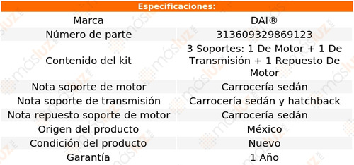 Repuesto Soporte Motor+ Sop Motor/ Caja 207 2000/2011 Dai Foto 2