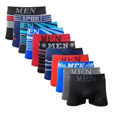 Kit 12 Cuecas Boxer Men Sem Costura Atacado Dia Dos Pais