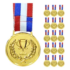 15 Pzs Medallas Deportivas Metalica De Oro Para Ganador Niño