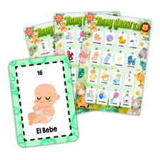 Lotería Baby Shower Niño Safari 100 Tablas Imprimibles Juego