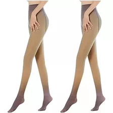 2pares 220g Mallas Con Forro Polar Para Mujer Cálidas Velvet