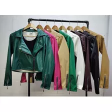 Campera Mujer Eco Cuero Simil Cueroengomada Elastizada 