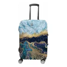 Maleta - Rashu Luggage Covers Blue Marble Fake Stone Suitcas