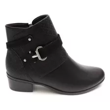 Bota Ankle Boot Salto Baixo 2386303 Preto Comfortflex